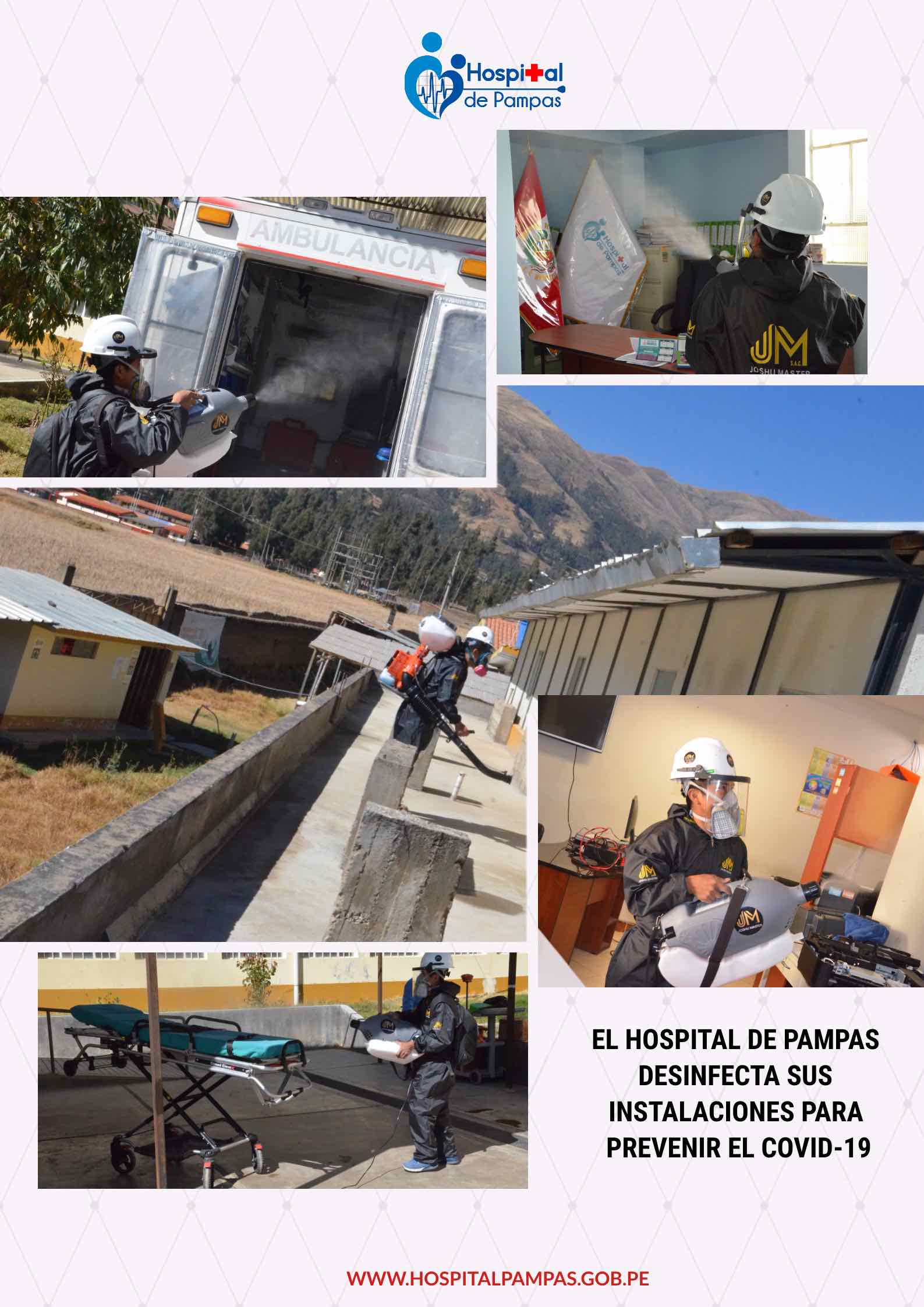 EL HOSPITAL DE PAMPAS DESINFECTA SUS INSTALACIONES PARA PREVENIR EL COVID-19